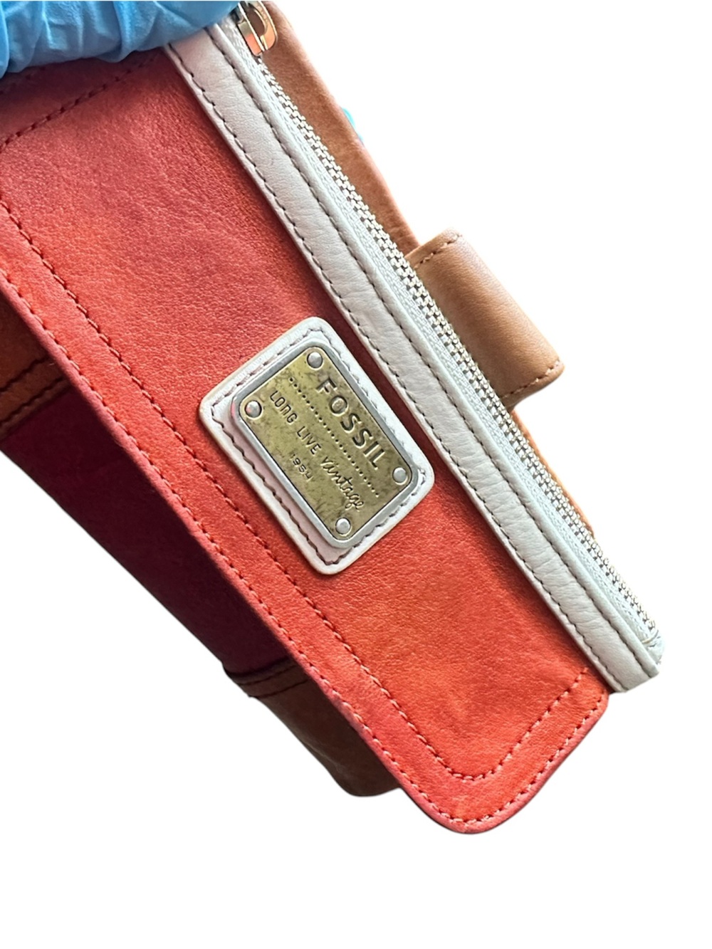 RARE Fossil Emory Pink Leather Patchwork Wallet Clutch SL 5045 Dec 2014